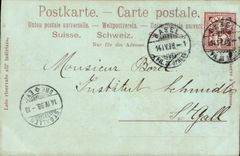 VINTAGE POSTCARD Swiss Gruss aus Basel St Jacob Denakmal Chart 1898
