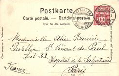 VINTAGE POSTCARD Swiss Basel Wettsteinbrucke