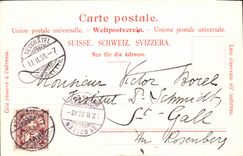 VINTAGE POSTCARD Swiss Basel Land Chart 1898