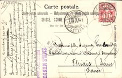 VINTAGE POSTCARD Swiss Freiburg two suspended bridges