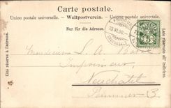 VINTAGE POSTCARD Swiss Freiburg and the suspended bridge