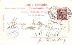 VINTAGE POSTCARD Swiss Frubourg chart 1898