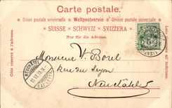 VINTAGE POSTCARD Swiss Lausanne Chart 1899