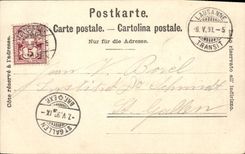 VINTAGE POSTCARD Swiss Lausanne Castle Chart 1899