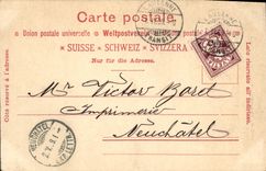 CPA Suisse Lausanne Carte 1899