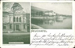 CPA Suisse Neuchatel Le musee des Beaux Arts Facade principale 