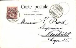 VINTAGE POSTCARD Swiss Neuchatel Chart 1899