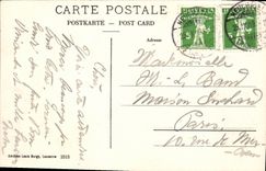 VINTAGE POSTCARD Swiss Neuchatel and the Alps