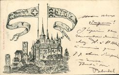 VINTAGE POSTCARD Swiss Neuchatel the castle