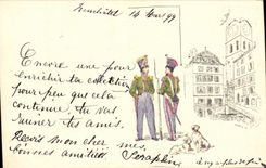 CPA Suisse Neuchatel Militaria Carte 1899