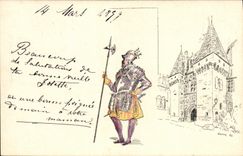 CPA Suisse Neuchatel Militaria Carte 1899
