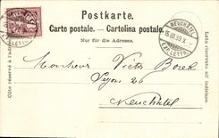 VINTAGE POSTCARD Swiss Middle class Neuchatel Chart 1899