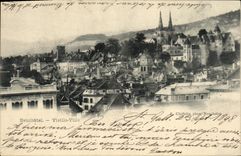 VINTAGE POSTCARD Swiss Neuchatel Old city