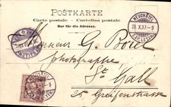 VINTAGE POSTCARD Swiss Gruss aus St Gallen Chart 1897