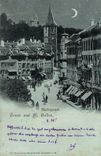VINTAGE POSTCARD Swiss St Gallen Marktgasse Chart 1898