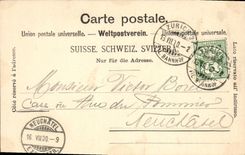VINTAGE POSTCARD Swiss Zurich Grossmunster U die Alpen