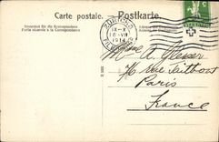 VINTAGE POSTCARD Swiss Zurich Quaibrucke Alpenquai und Uetlberg