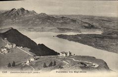 VINTAGE POSTCARD Suisse Panorama put Rigi Kulm