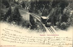CPA Suisse Rigibahn Schnurtobelbrucke Train 