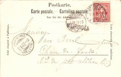 VINTAGE POSTCARD Swiss Gruss aus Meyringen Chart 1898