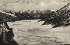 VINTAGE POSTCARD Swiss Jungfraujoch Blick gegen Aletschgletscher