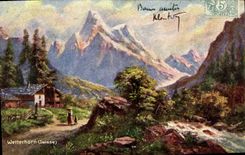 VINTAGE POSTCARD Swiss Wetterhorn
