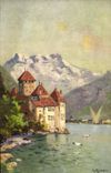 VINTAGE POSTCARD Swiss the castle of Chillon