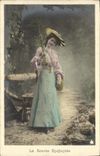 VINTAGE POSTCARD Fantasy Woman the magic source Fishing cane