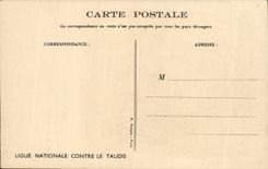 VINTAGE POSTCARD Fantasy Children illustrator Poulbot Train National league against the slum