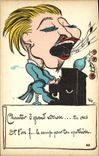VINTAGE POSTCARD Fantasy Man humor piano Large virtuoso