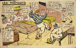 VINTAGE POSTCARD Militaria Fantasy mandates