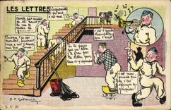 CPA Fantaisie Les lettres Militaria