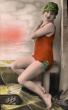 CPA Fantaisie Femme Maillot de bain 