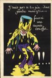 CPA Fantaisie Humour Saut de peinture 