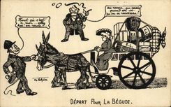 CPA Depart pour la Begude Failleres president de la republique Ane Mule 