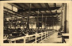 VINTAGE POSTCARD Automobile the group of production of Peugeot Sochaux Assembly line
