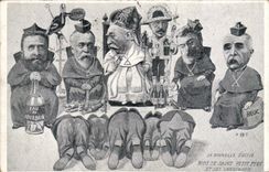 VINTAGE POSTCARD Fantasy the new church Our Saint Father and his cardinals