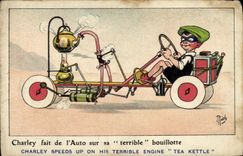 CPA Fantaisie Automobile Charley fait de l'auto 