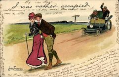 CPA Illustrateur Lance Theckeray Automobile 