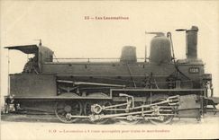 VINTAGE POSTCARD Locomotive Train PO Engine has 8 wheels accouplees for goods trains