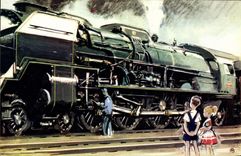 CPA Train Locomotive a vapeur Type 241 P