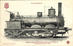 CPA Train Locomotive Machine de la Cie de l'Ouest services des voyageurs 1847 a 1850
