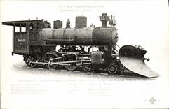 CPA Train Locomotive a 6 roues 