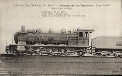 CPA Train Locomotive Type Pacific Chemins de fer tunisiens 