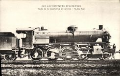 CPA Train Locomotive Italie