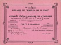 Paperboard Assembled of the shareholders Railroads of Marco Admission 1943 Perrier
