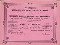 Paperboard Assembled of the shareholders Railroads of Marco Admission 1943 Dutaillis