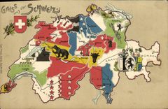VINTAGE POSTCARD Gruss aus Schweiz Bear