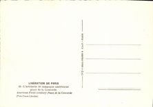 MODERN CARD Militaria 2nd world war Liberation of Paris the American field artillery places Paris Harmony