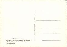 MODERN CARD Militaria 2nd world war Liberation of Paris the FFI ravel place of the Harmony